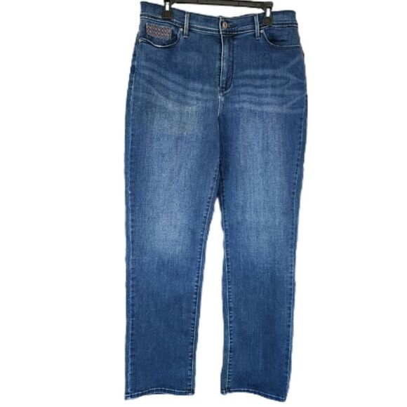 Levi's 512 Perfectly Slimming Black Tag Blue Denim Jeans Women's 16M - Picture 1 of 10